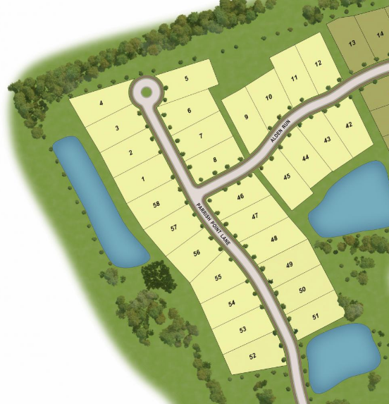 Windswept Pines Community Map for Phase one in Moyock NC