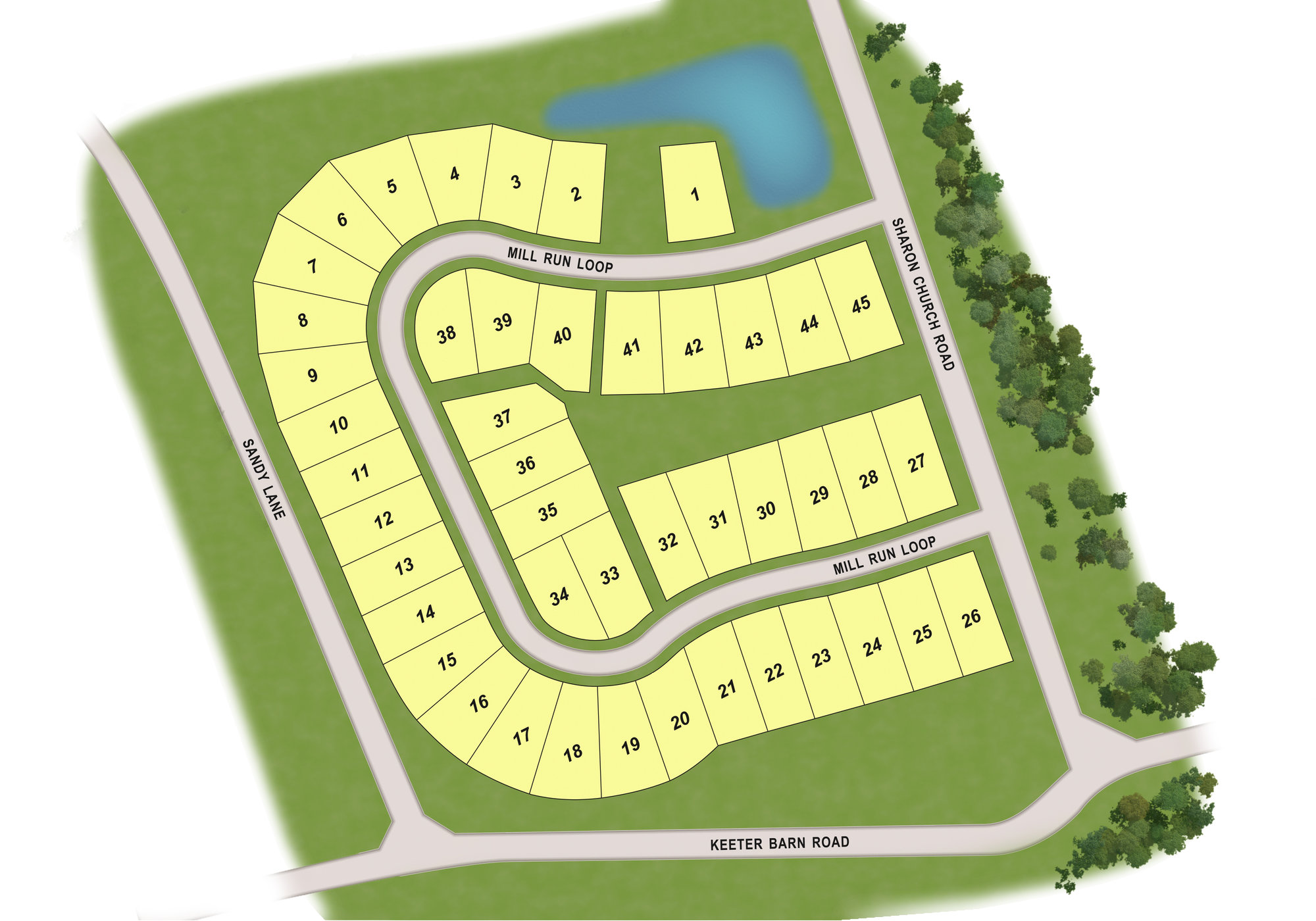 Mill Run South Mills Community Map QHOC New Homes